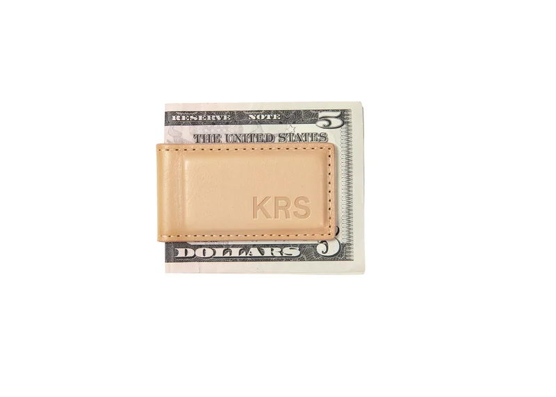 Personalized Leather Money Clip