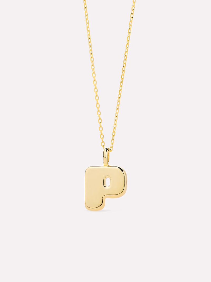 Sterling Silver Bubble Letter Necklace