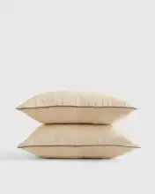 European Linen Piped Sham Set, Standard