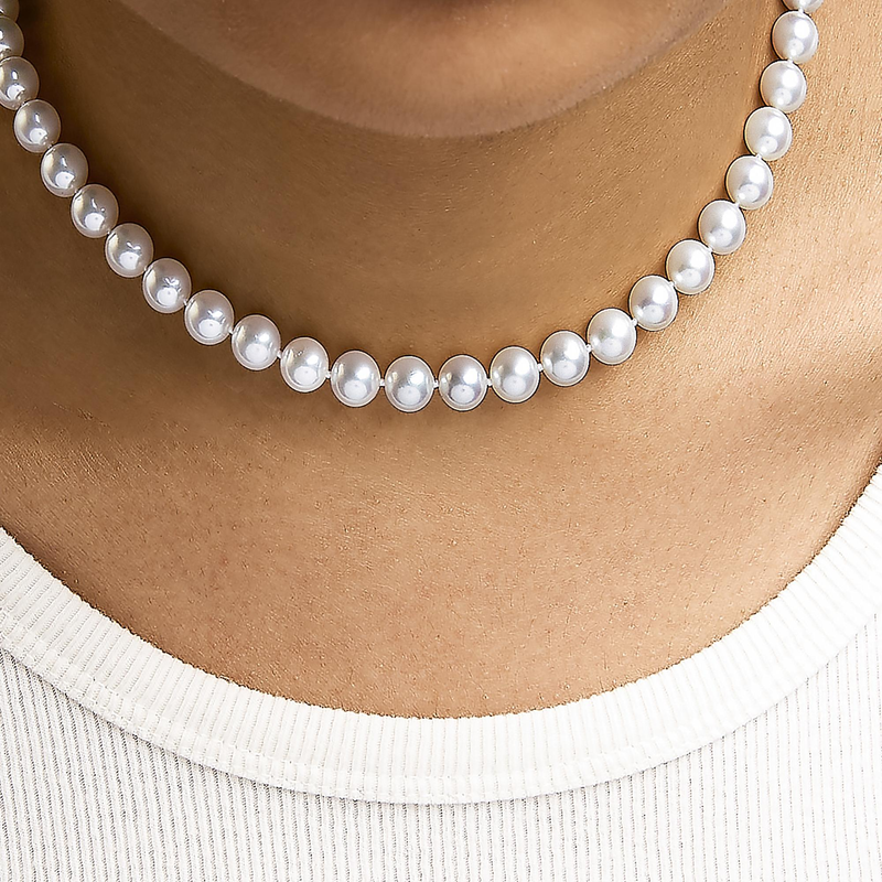 14K Gold Akoya Pearl Strand Necklace