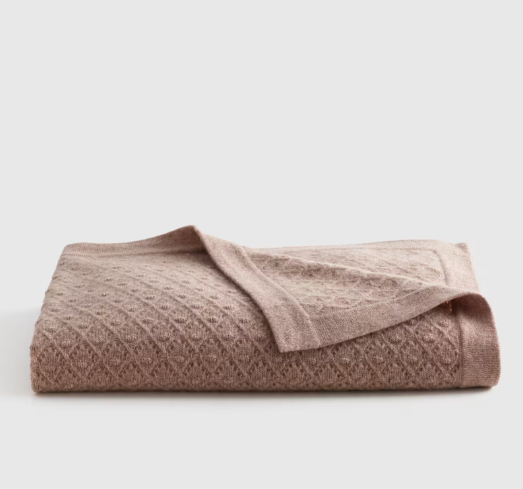 Mongolian Cashmere Pointelle Baby Blanket