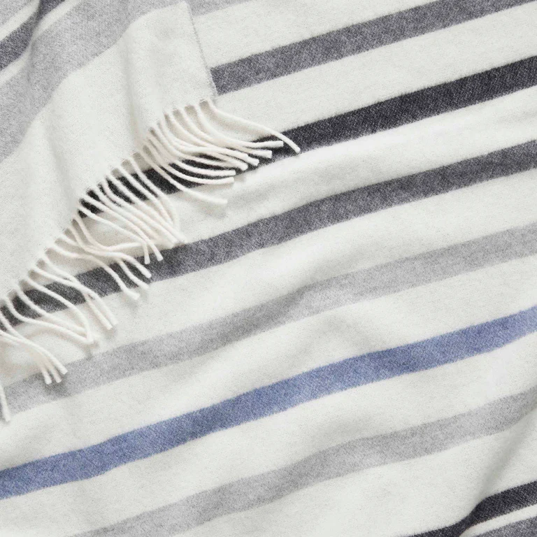 Striped Lambswool Throw Blanket 