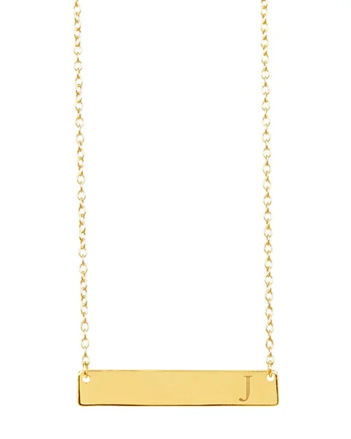 Gold Bar Initial Necklace