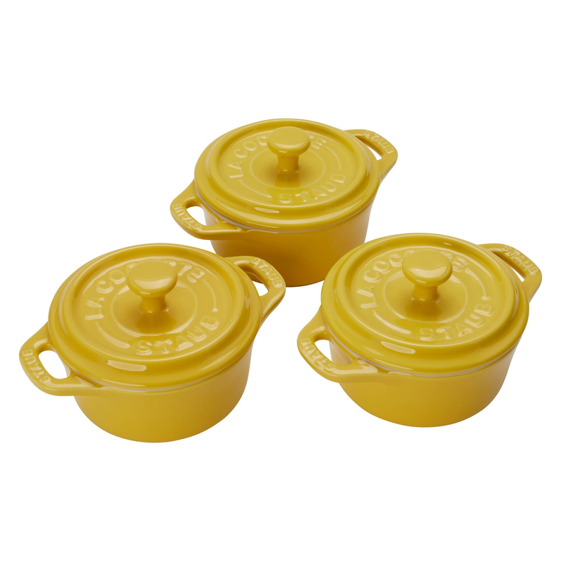 Ceramic 3-Piece Mini Cocotte Set