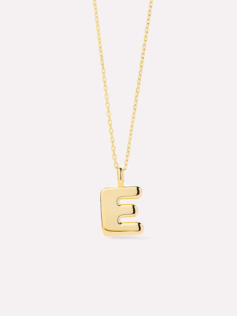 Sterling Silver Bubble Letter Necklace