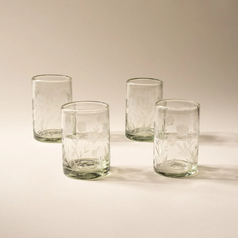 Etched Thistle Tumbler Set of 4