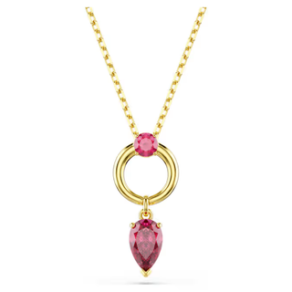 Mixed cuts, Red, Gold-tone plated