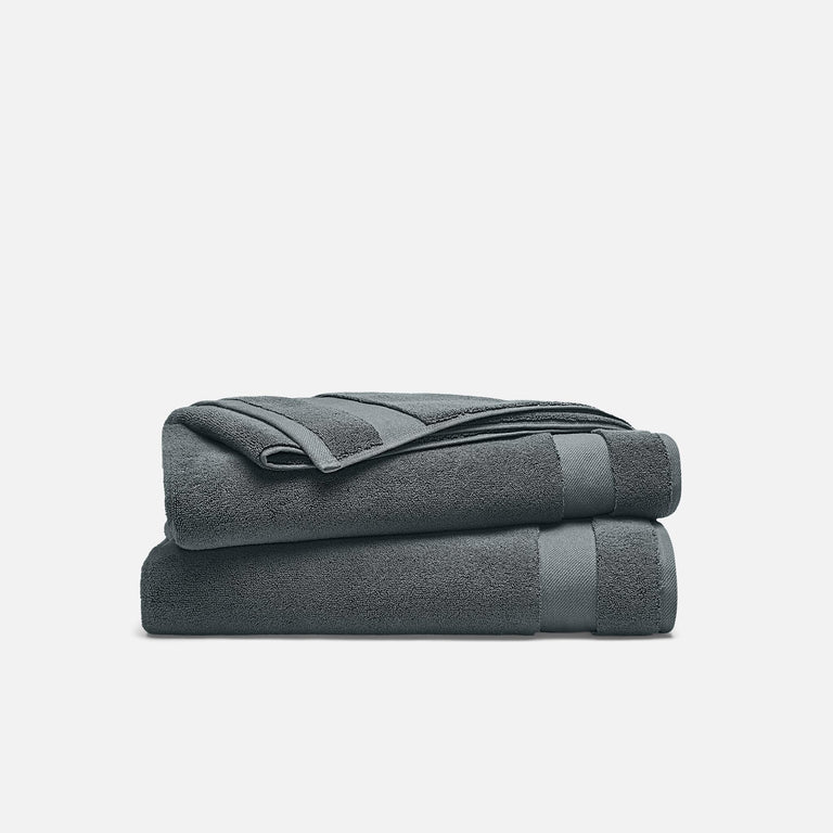 Super-Plush Turkish Cotton Bath Towels Set of 2 | Slate