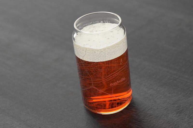 Home Town Map Can Glass, Set of 2