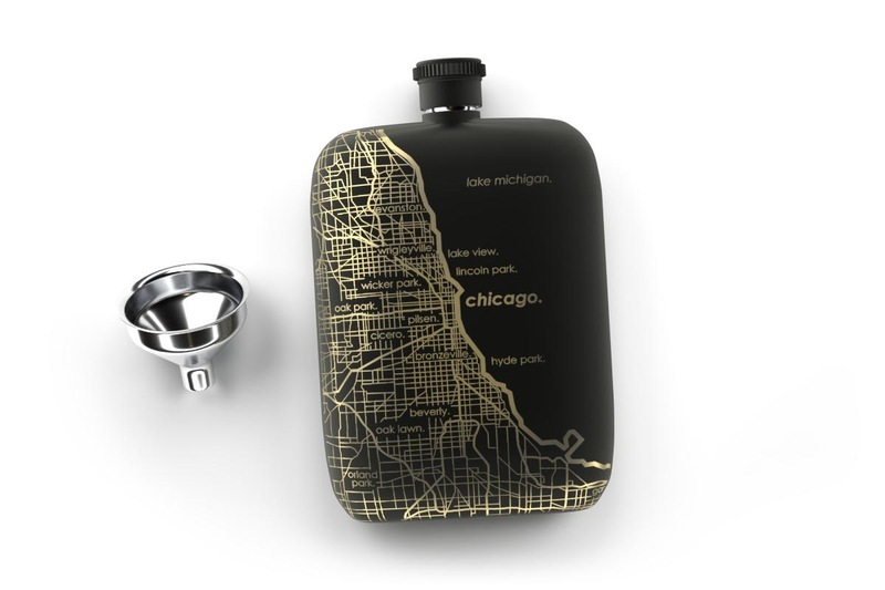 Home Town Maps Pocket Flask