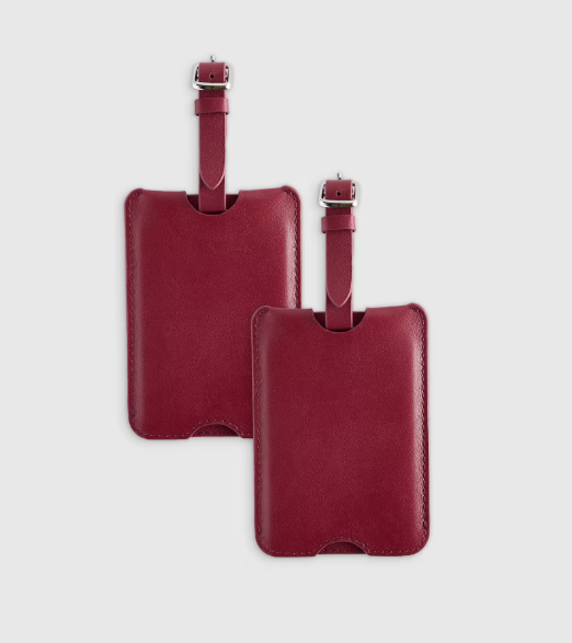 Nappa Leather Luggage Tag, 2 Pack