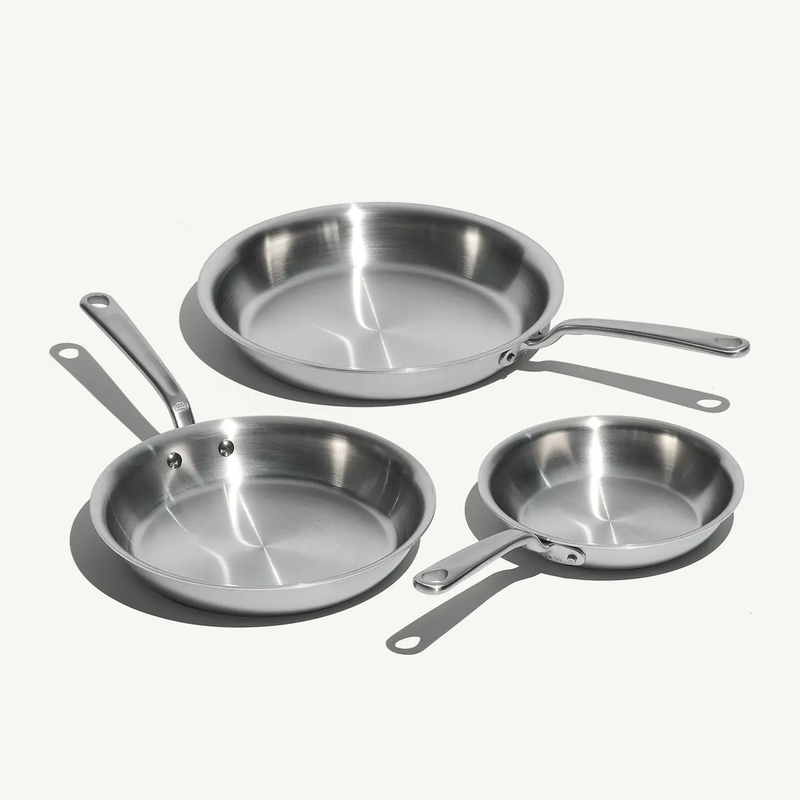 Stanless Clad 3-Piece Frying Pan Set