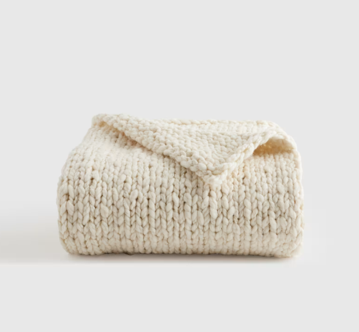 Chunky Hand Knit Wool Throw