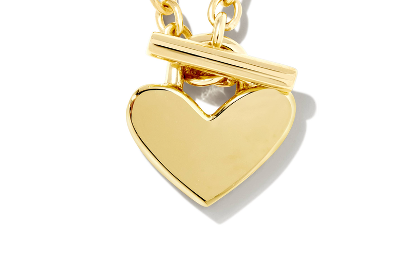 Heart Padlock Pendant Necklace | Gold