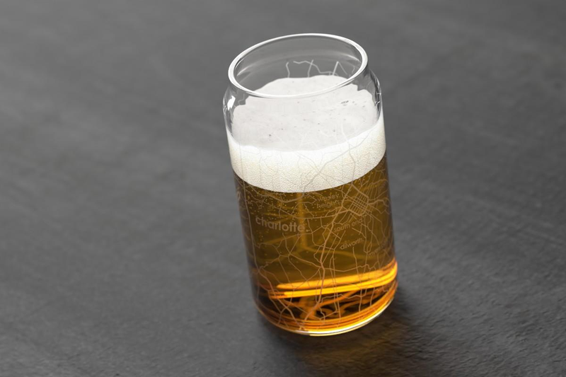 Home Town Map Can Glass, Set of 2