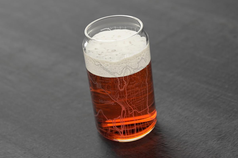 Home Town Map Can Glass, Set of 2