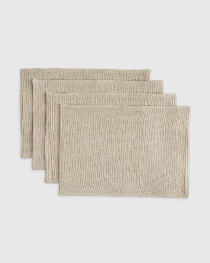 Organic Airy Gauze Placemats, Set of 4