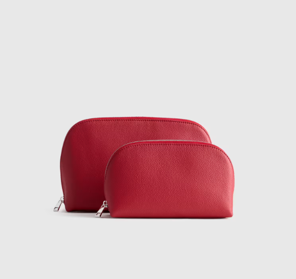 Italian Leather Pouch Tech and Travel Kit