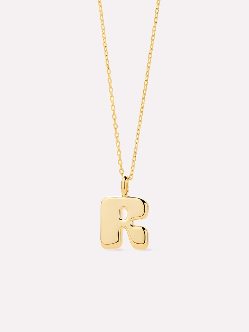 Sterling Silver Bubble Letter Necklace