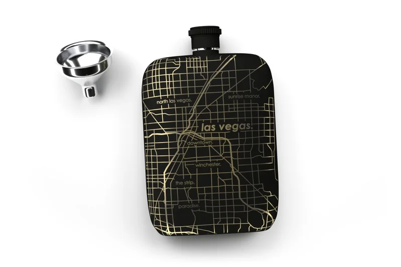 Home Town Maps Pocket Flask