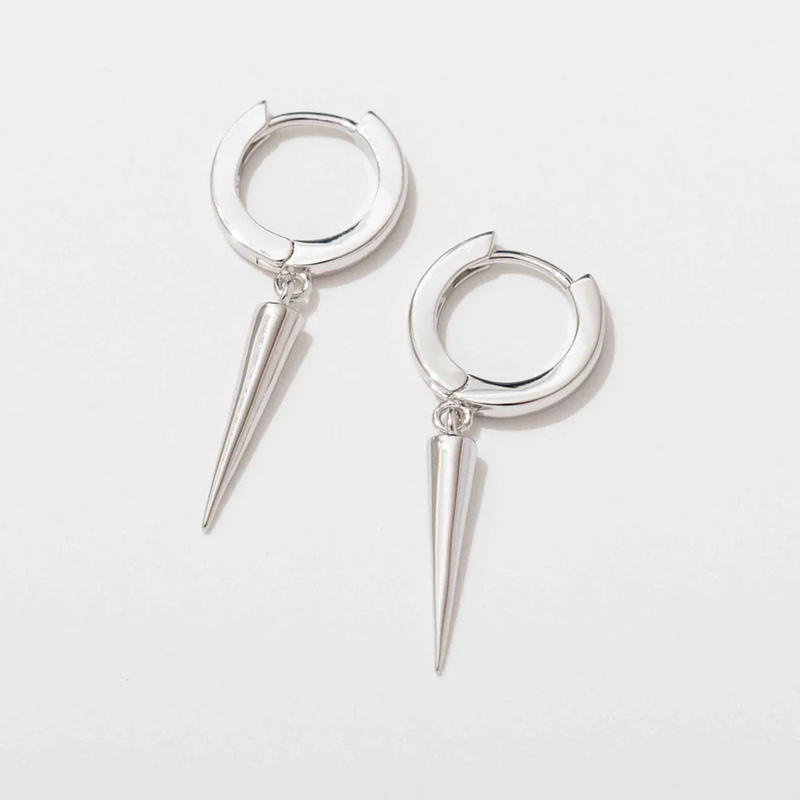 Spike Drop Huggie Hoops