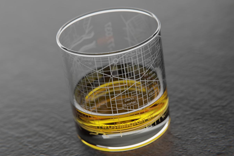 Home Town Maps Rocks Glass