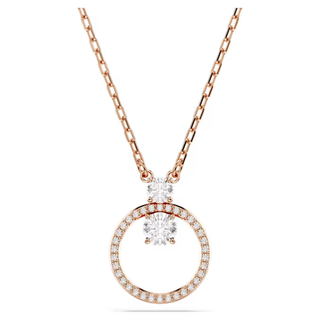 Pavé, Round cut, White, Rose gold-tone plated