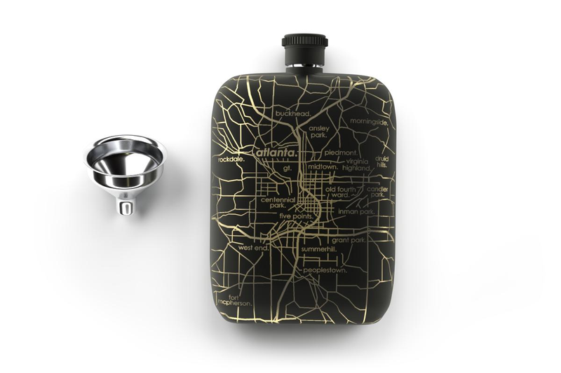 Home Town Maps Pocket Flask