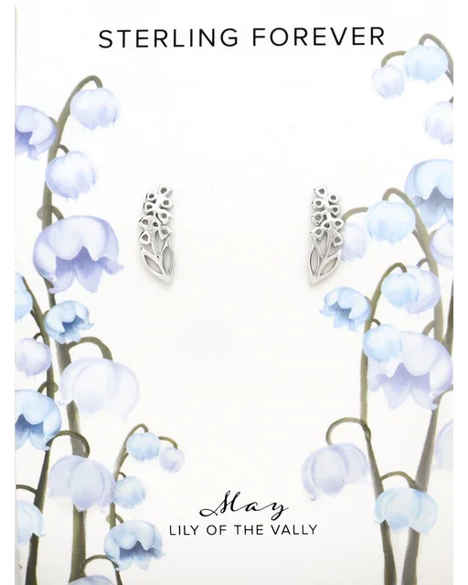 Sterling Silver Birth Flower Studs