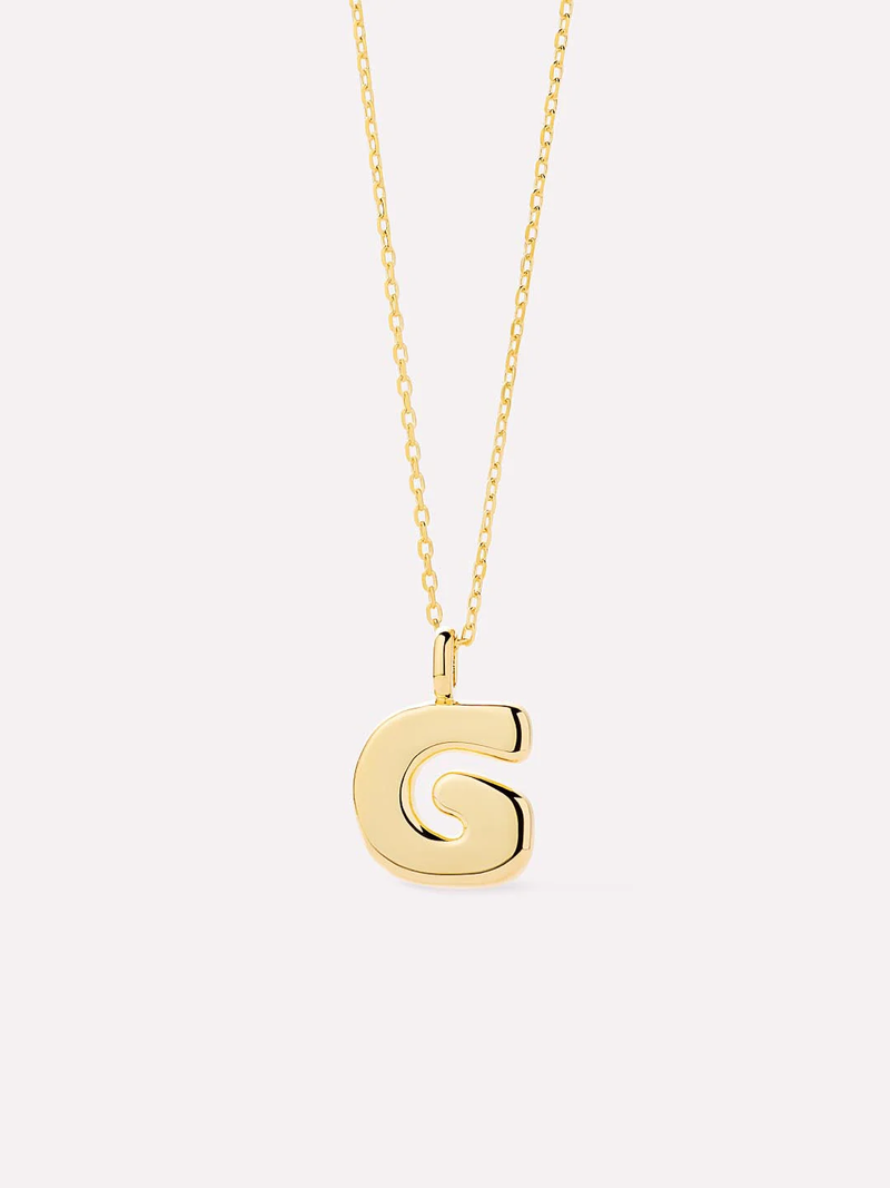 Sterling Silver Bubble Letter Necklace