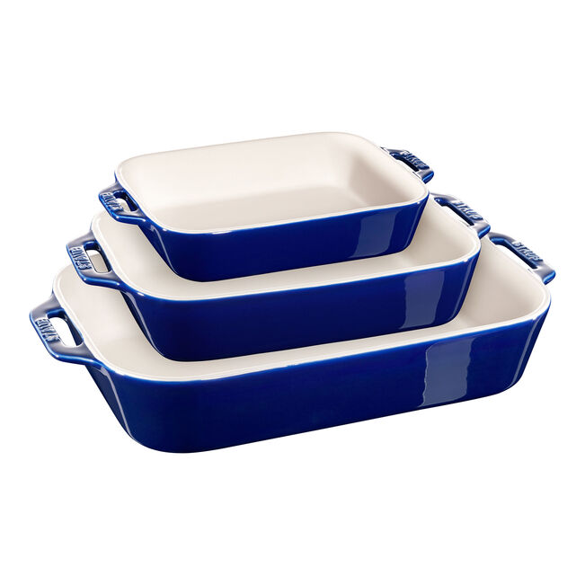 Ceramic 3-Piece Rectangular Baking Dish Set