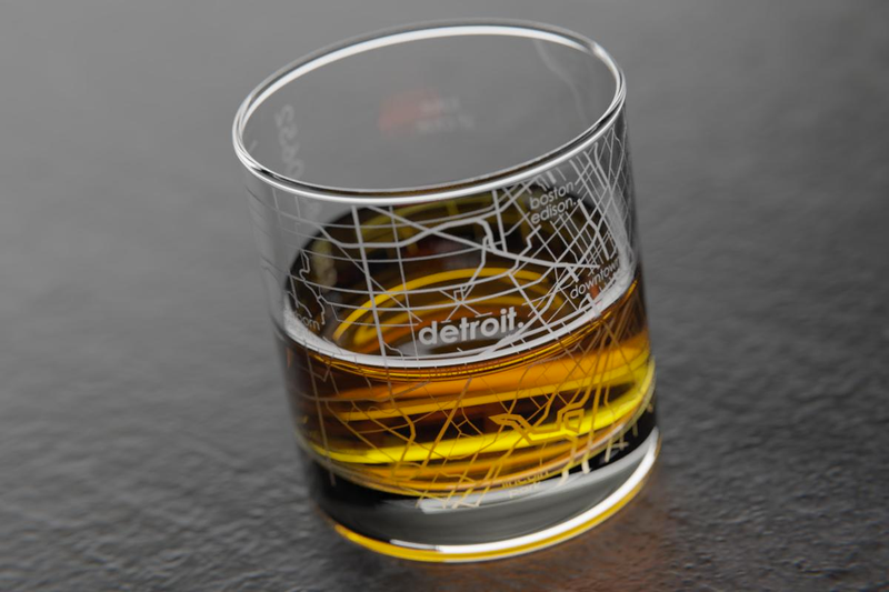 Home Town Maps Rocks Glass, 2 Pack