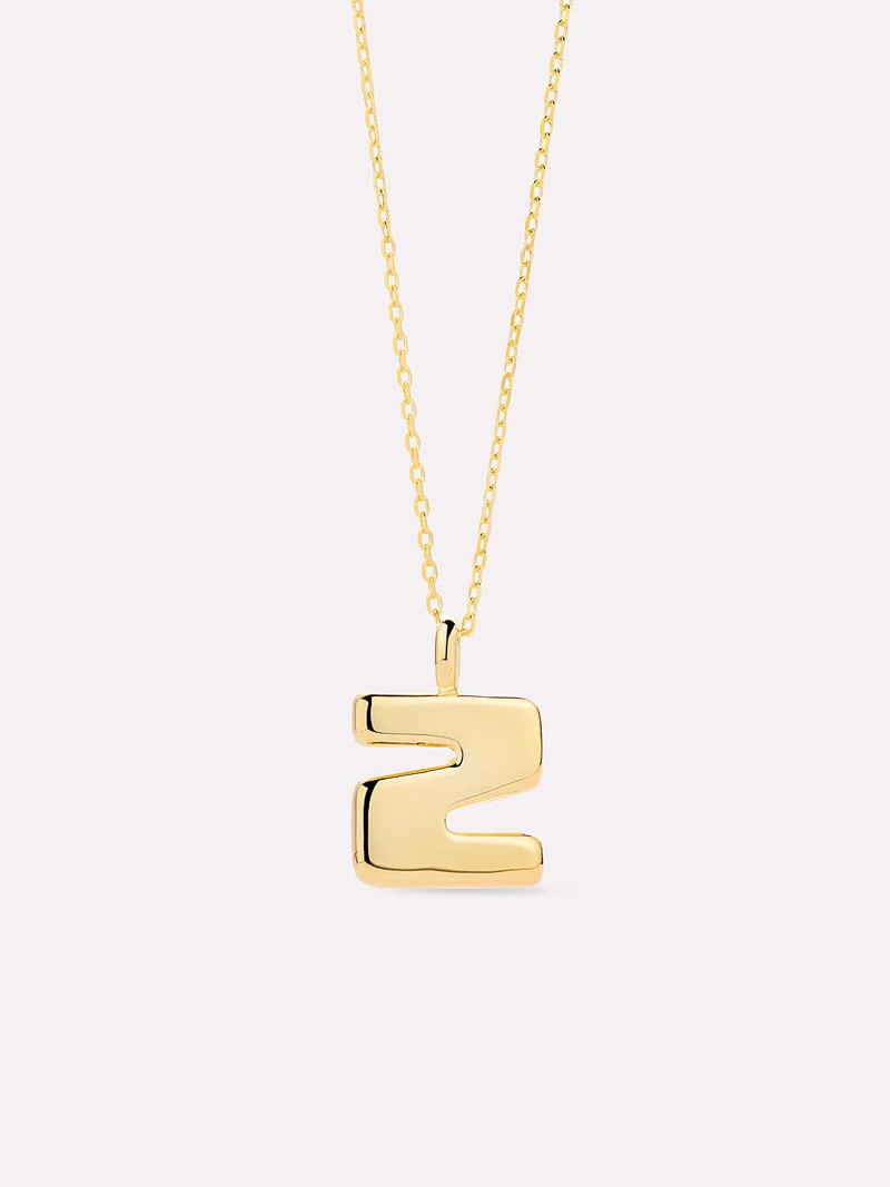 Sterling Silver Bubble Letter Necklace