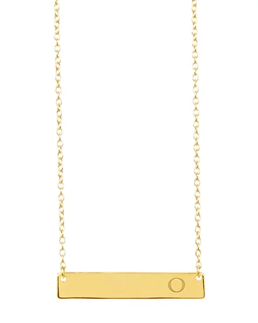 Gold Bar Initial Necklace