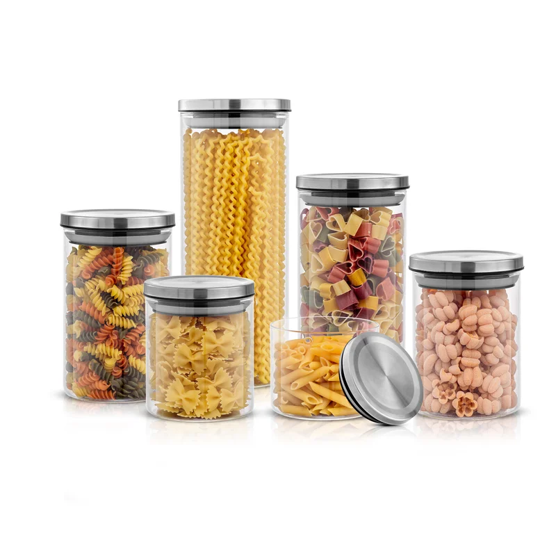Storage Jars with Airtight Lids, Set of 6