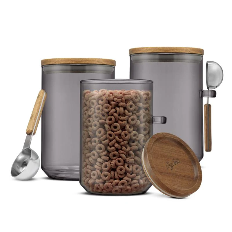 Holden Stackable Glass Storage Canisters With Lids & Scoops, Set Of 3