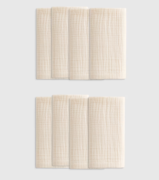 Organic Airy Gauze Napkins, Set of 8