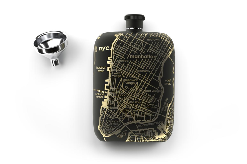 Home Town Maps Pocket Flask