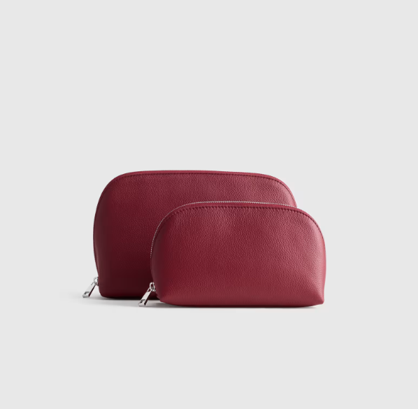 Italian Leather Pouch Tech and Travel Kit