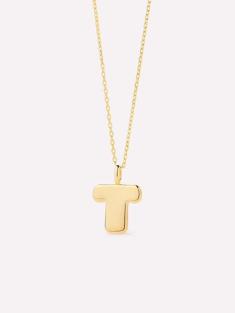 Sterling Silver Bubble Letter Necklace
