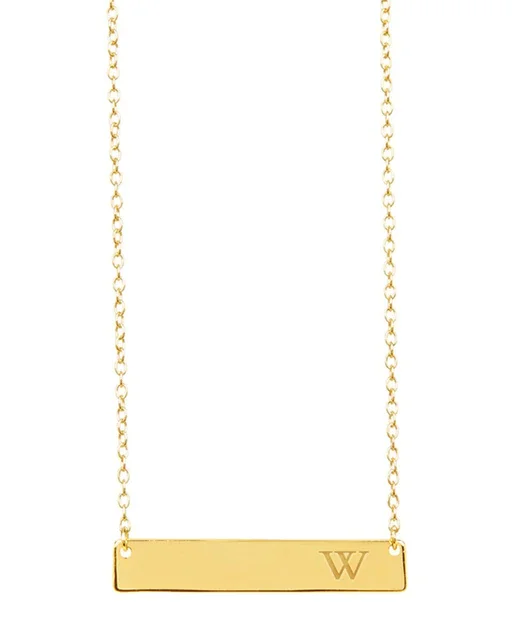 Gold Bar Initial Necklace