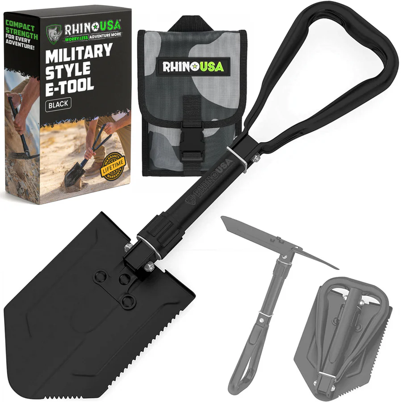 Folding Survival Shovel with Pick