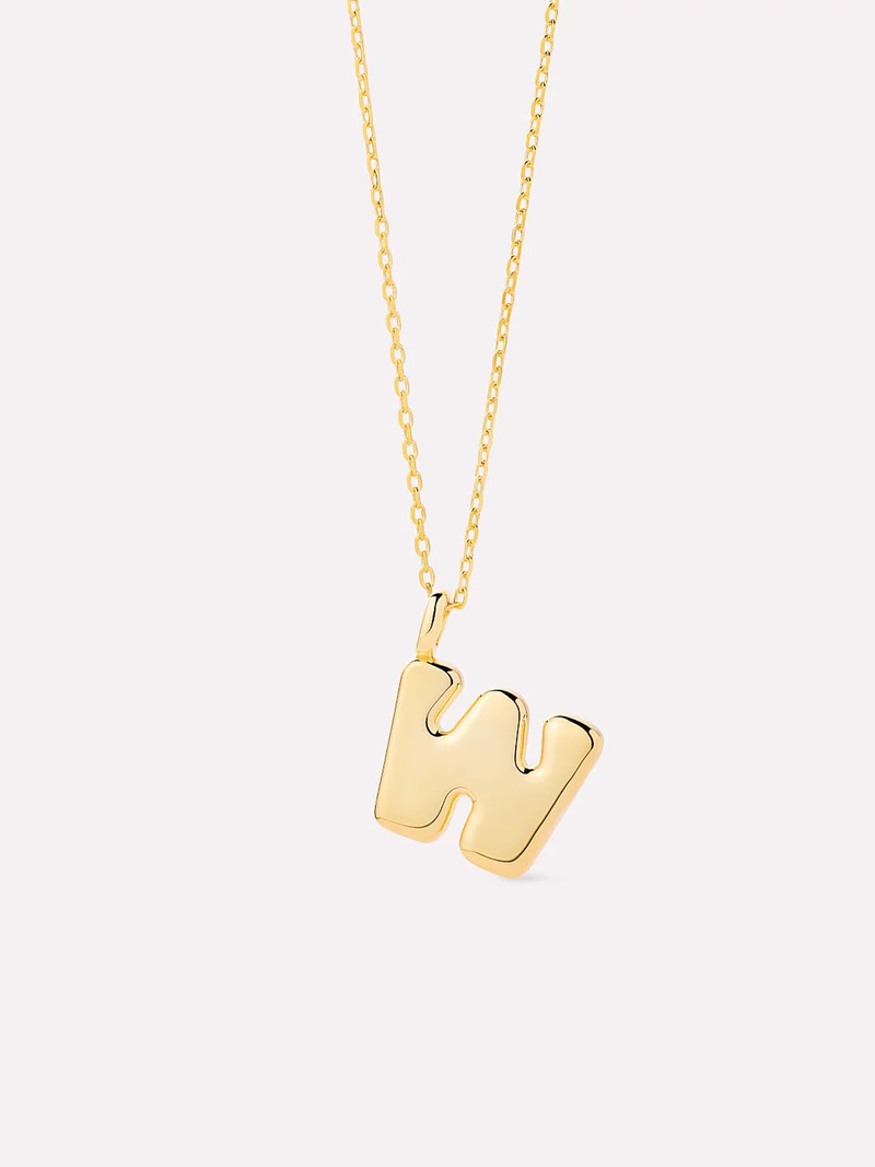 Sterling Silver Bubble Letter Necklace