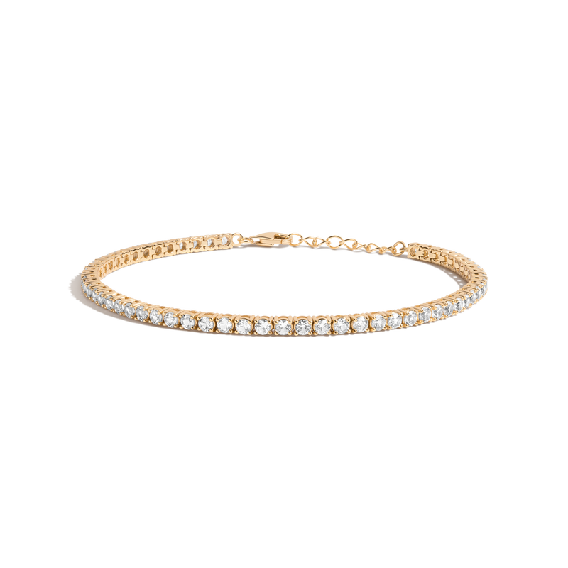 Lab Grown White Sapphire Tennis Anklet