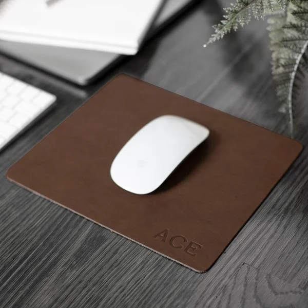 Monogrammed Leather Mousepad