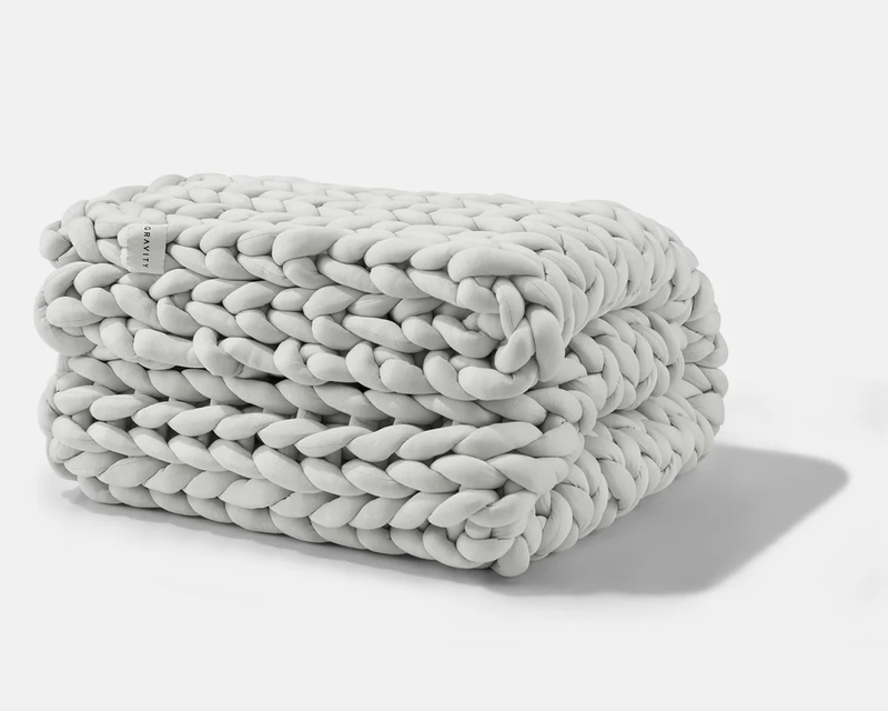 Gravity Chunky Knit Blanket | Soft Grey