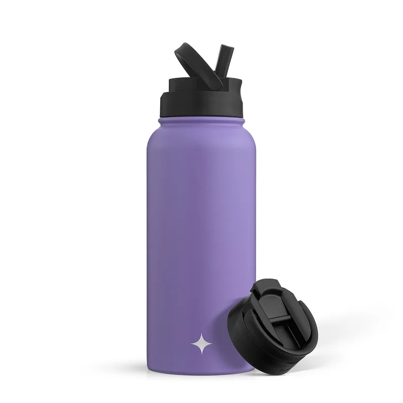 32oz Vacuum Insulated Water Bottle with Flip Lid & Sport Straw