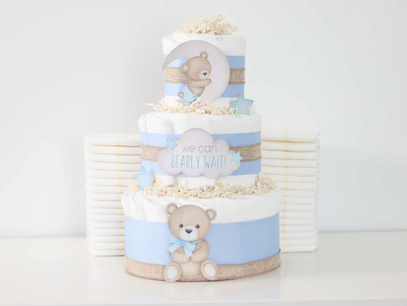 Blue Diaper Cake 