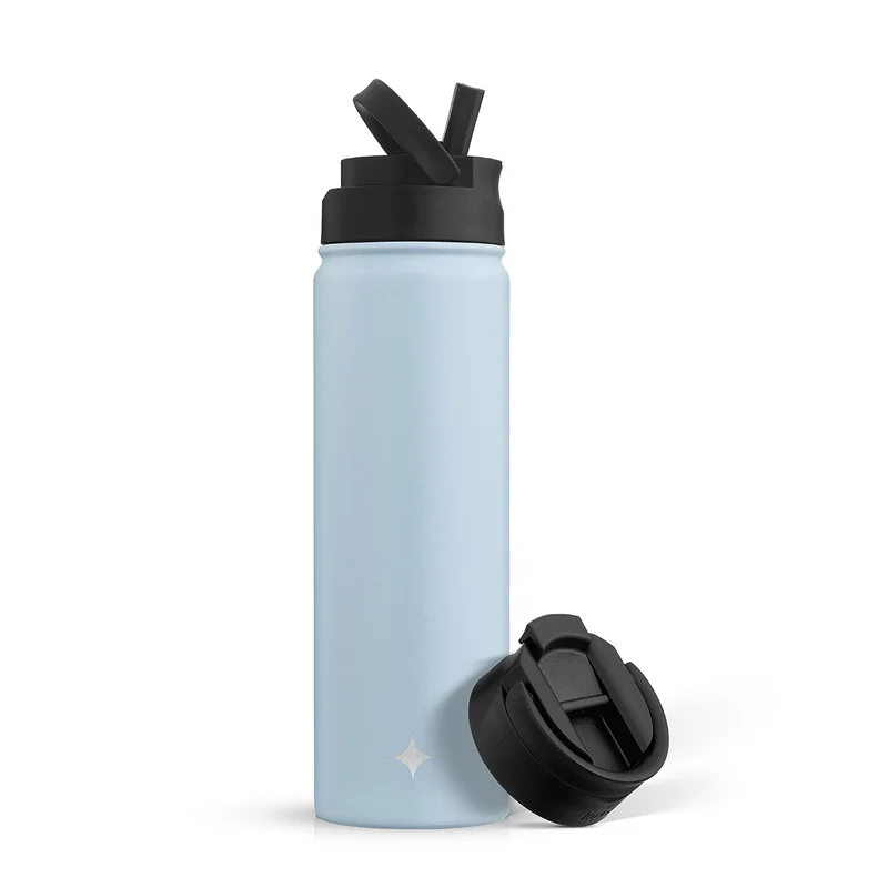 22oz Vacuum Insulated Water Bottle with Flip Lid & Sport Straw