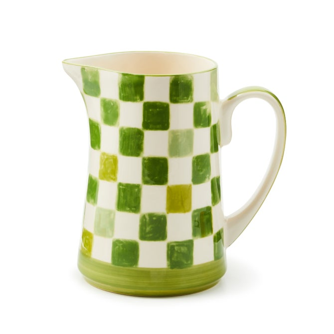 Stoneware Check Pitcher
